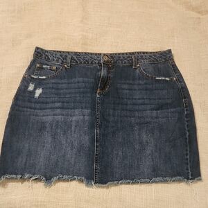 True Craft Blue Casual Mini Skirt Distressed